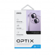 Uniq Optix Camera Tempered Glass Lens Protector - предпазни стъклени лещи за камерата на iPhone 14, iPhone 14 Plus (лилав) 1