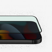 Uniq Optix VisionCare Tempered Glass with Anti Blue Light - калено стъклено защитно покритие със защитен филтър за дисплея на iPhone 14 Pro Max (черен-прозрачен) 3