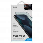 Uniq Optix VisionCare Tempered Glass with Anti Blue Light - калено стъклено защитно покритие със защитен филтър за дисплея на iPhone 14 Pro Max (черен-прозрачен) 5