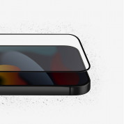 Uniq Optix Matte Full Cover Tempered Glass - матирано калено стъклено защитно покритие за дисплея на iPhone 14 Pro Max (черен-прозрачен) 3