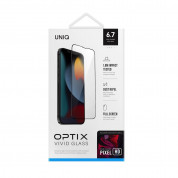 Uniq Optix Vivid Full Cover Tempered Glass - калено стъклено защитно покритие за дисплея на iPhone 14 Pro Max (черен-прозрачен) 5