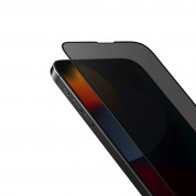 Uniq Optix Privacy Full Cover Tempered Glass - калено стъклено защитно покритие с определен ъгъл на виждане за дисплея на iPhone 14 Pro (черен-прозрачен) 1