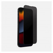 Uniq Optix Privacy Full Cover Tempered Glass - калено стъклено защитно покритие с определен ъгъл на виждане за дисплея на iPhone 14 Pro (черен-прозрачен)