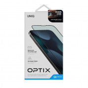 Uniq Optix VisionCare Tempered Glass with Anti Blue Light - калено стъклено защитно покритие със защитен филтър за дисплея на iPhone 14 Plus, iPhone 13 Pro Max (черен-прозрачен) 5
