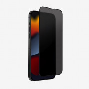 Uniq Optix Privacy Full Cover Tempered Glass - калено стъклено защитно покритие с определен ъгъл на виждане за дисплея на iPhone 14 Plus, iPhone 13 Pro Max (черен-прозрачен)