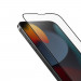Uniq Optix Matte Full Cover Tempered Glass - матирано калено стъклено защитно покритие за дисплея на iPhone 14 Plus, iPhone 13 Pro Max (черен-прозрачен) 2