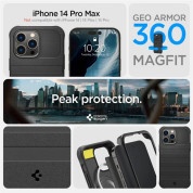 Spigen MagFit Geo Armor 360 Case - хибриден удароустойчив кейс с MagSafe и с вграден стъклен протектор за iPhone 14 Pro Max (черен) 8