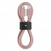 Native Union Belt Cable USB-C to Lightning - здрав плетен USB-C към Lightning кабел за Apple устройства с Lightning порт (розов) (120 см) 1