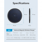 ESR HaloLock Magnetic Wireless Charger 10W - поставка (пад) за безжично зареждане за iPhone с MagSafe и Qi съвместими мобилни устройства (син)	 8