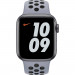 Apple Watch Nike Sport Band - оригинална силиконова каишка за Apple Watch 38мм, 40мм, 41мм (сив-черен)  3
