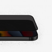Uniq Optix Privacy Full Cover Tempered Glass - калено стъклено защитно покритие с определен ъгъл на виждане за дисплея на iPhone 14, iPhone 13, iPhone 13 Pro (черен-прозрачен) 2