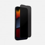 Uniq Optix Privacy Full Cover Tempered Glass - калено стъклено защитно покритие с определен ъгъл на виждане за дисплея на iPhone 14, iPhone 13, iPhone 13 Pro (черен-прозрачен)
