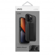 Uniq Heldro Mount Case - хибриден удароустойчив кейс с лента за ръка за iPhone 14 Pro (черен) 9