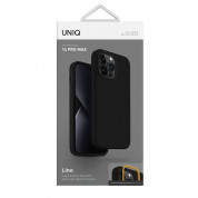Uniq Lino Liquid Silicone Case - силиконов (TPU) калъф за iPhone 14 Pro Max (черен) 6