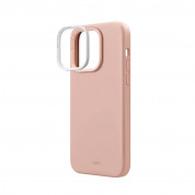 Uniq Lino Liquid Silicone Case - силиконов (TPU) калъф за iPhone 14 Pro (розов) 3