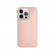 Uniq Lino Liquid Silicone Case - силиконов (TPU) калъф за iPhone 14 Pro (розов) 1
