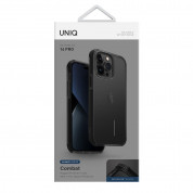 Uniq Combat Aramid Case - хибриден удароустойчив кейс с кевлар за iPhone 14 Pro (черен) 4