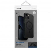 Uniq Combat MagClick Case - хибриден удароустойчив кейс за с MagSafe за iPhone 14 (черен-прозрачен) 6
