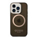 Guess Translucent MagSafe Case - хибриден удароустойчив кейс с MagSafe за iPhone 14 Pro (черен-прозрачен) 2