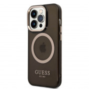 Guess Translucent MagSafe Compatible Case for iPhone 14 Pro (black)