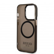 Guess Translucent MagSafe Case - хибриден удароустойчив кейс с MagSafe за iPhone 14 Pro (черен-прозрачен) 4