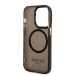 Guess Translucent MagSafe Case - хибриден удароустойчив кейс с MagSafe за iPhone 14 Pro (черен-прозрачен) 5