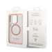 Guess Translucent MagSafe Case - хибриден удароустойчив кейс с MagSafe за iPhone 14 Pro (розов-прозрачен) 6
