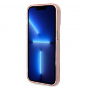 Guess Translucent MagSafe Case - хибриден удароустойчив кейс с MagSafe за iPhone 14 Pro (розов-прозрачен) 4