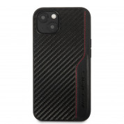 AMG Carbon Effect Leather Case - дизайнерски кожен кейс с висока защита за iPhone 14 (черен) 1