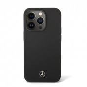 Mercedes-Benz Liquid Silicone Case - дизайнерски силиконов калъф за iPhone 14 Pro (черен) 3