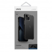 Uniq Combat Case - хибриден удароустойчив кейс за iPhone 14 (черен-прозрачен) 5