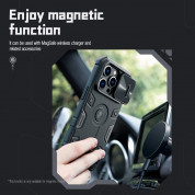 Nillkin CamShield Armor Pro Magnetic Hard Case - хибриден удароустойчив кейс с MagSafe и пръстен против изпускане за iPhone 14 Pro Max (черен) 2