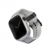 Uniq Monos 2in1 Protective Case With Strap - удароустойчив TPU кейс с вградена каишка за Apple Watch 44мм, 45мм (сив) 2