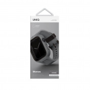Uniq Monos 2in1 Protective Case With Strap - удароустойчив TPU кейс с вградена каишка за Apple Watch 44мм, 45мм (сив) 5
