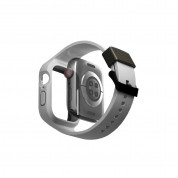 Uniq Monos 2in1 Protective Case With Strap - удароустойчив TPU кейс с вградена каишка за Apple Watch 44мм, 45мм (сив)
