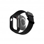 Uniq Monos 2in1 Protective Case With Strap - удароустойчив TPU кейс с вградена каишка за Apple Watch 44мм, 45мм (черен)