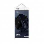 Uniq Monos 2in1 Protective Case With Strap - удароустойчив TPU кейс с вградена каишка за Apple Watch 44мм, 45мм (син) 5