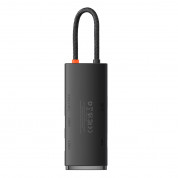 Baseus USB-C Lite Series 6-Port Hub Docking Station (WKQX050001) - мултифункционален хъб за свързване на допълнителна периферия за устройства с USB-C (черен)  2