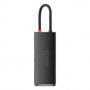 Baseus USB-C Lite Series 6-Port With PD 100W Hub Docking Station (WKQX050101) - мултифункционален хъб за свързване на допълнителна периферия за устройства с USB-C (черен)  1