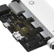Baseus USB-C Lite Series 5-Port With PD 100W Hub Docking Station (WKQX040002) - мултифункционален хъб за свързване на допълнителна периферия за устройства с USB-C (бял)  5