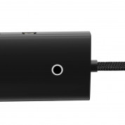 Baseus USB-C Lite Series 5-Port Hub (WKQX030401) - 4-портов USB-A хъб и USB-C вход за компютри и лаптопи с USB-C (100 см) (черен)  4