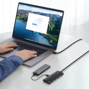 Baseus USB-C Lite Series 5-Port Hub (WKQX030401) - 4-портов USB-A хъб и USB-C вход за компютри и лаптопи с USB-C (100 см) (черен)  8