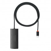 Baseus USB-C Lite Series 5-Port Hub (WKQX030401) - 4-портов USB-A хъб и USB-C вход за компютри и лаптопи с USB-C (100 см) (черен)  3