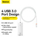 Baseus USB-C Lite Series 5-Port Hub (WKQX030402) - 4-портов USB-A хъб и USB-C вход за компютри и лаптопи с USB-C (100 см) (бял)  11
