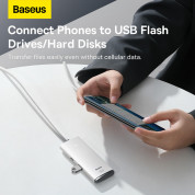 Baseus USB-C Lite Series 5-Port Hub (WKQX030402) - 4-портов USB-A хъб и USB-C вход за компютри и лаптопи с USB-C (1 м) (бял)  14