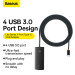 Baseus USB-C Lite Series 5-Port Hub (WKQX030501) - 4-портов USB-A хъб и USB-C вход за компютри и лаптопи с USB-C (200 см) (черен)  16