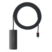 Baseus USB-C Lite Series 5-Port Hub (WKQX030501) - 4-портов USB-A хъб и USB-C вход за компютри и лаптопи с USB-C (2 м) (черен)  2