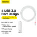 Baseus USB-C Lite Series 5-Port Hub (WKQX030502) - 4-портов USB-A хъб и USB-C вход за компютри и лаптопи с USB-C (200 см) (бял)  9