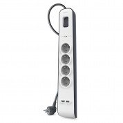 Belkin SurgePlus 4 AC Outlets And Two USB-A Ports Surge Protection Strip (white)