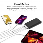 Belkin Boost Charge Power Bank 20000 mAh 15W - външна батерия с два USB-A и един USB-C изходи и технология за бързо зареждане (черен) 1